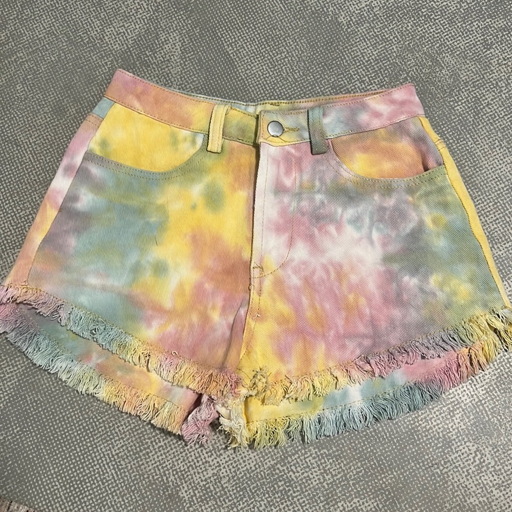 Tie-dye Jean shorts
